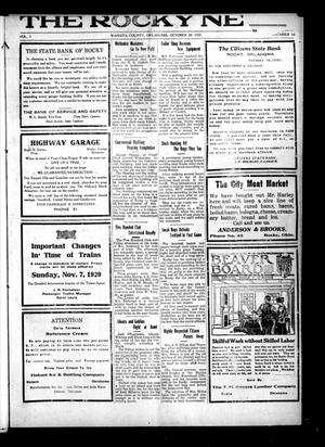 The Rocky News (Rocky, Okla.), Vol. 2, No. 16, Ed. 1 Friday, October 29, 1920