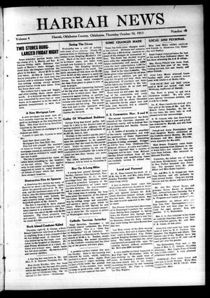Harrah News (Harrah, Okla.), Vol. 4, No. 40, Ed. 1 Thursday, October 30, 1913