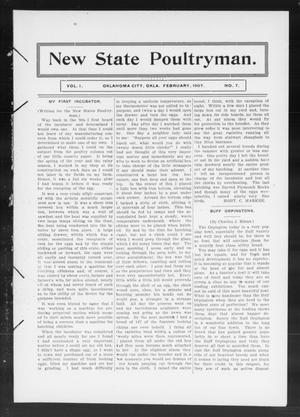 New State Poultryman. (Oklahoma City, Okla.), Vol. 1, No. 7, Ed. 1 Friday, February 1, 1907