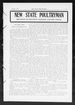 New State Poultryman (Oklahoma City, Okla.), Vol. [1], No. [6], Ed. 1 Tuesday, January 1, 1907