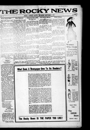 The Rocky News (Rocky, Okla.), Vol. 17, No. 9, Ed. 1 Thursday, September 8, 1921