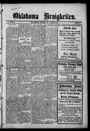 Oklahoma Neuigkeiten. (Perry, Okla.), Vol. 14, No. 21, Ed. 1 Thursday, September 16, 1915