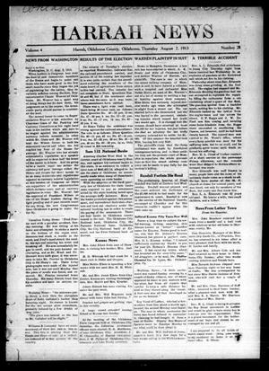 Harrah News (Harrah, Okla.), Vol. 4, No. 28, Ed. 1 Thursday, August 7, 1913