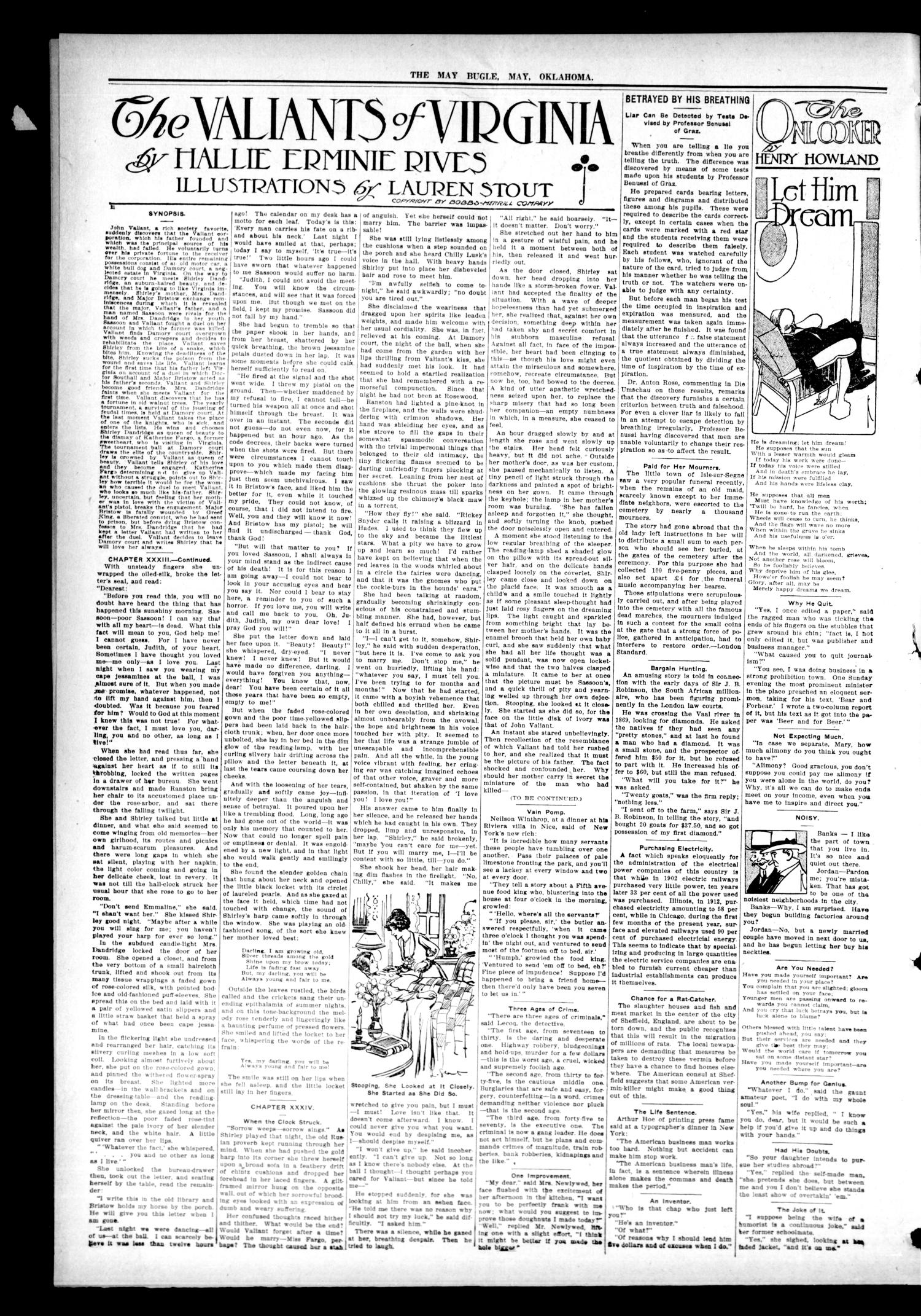 The May Bugle. (May, Okla.), Vol. 10, No. 22, Ed. 1 Thursday, August 13, 1914
                                                
                                                    [Sequence #]: 2 of 8
                                                