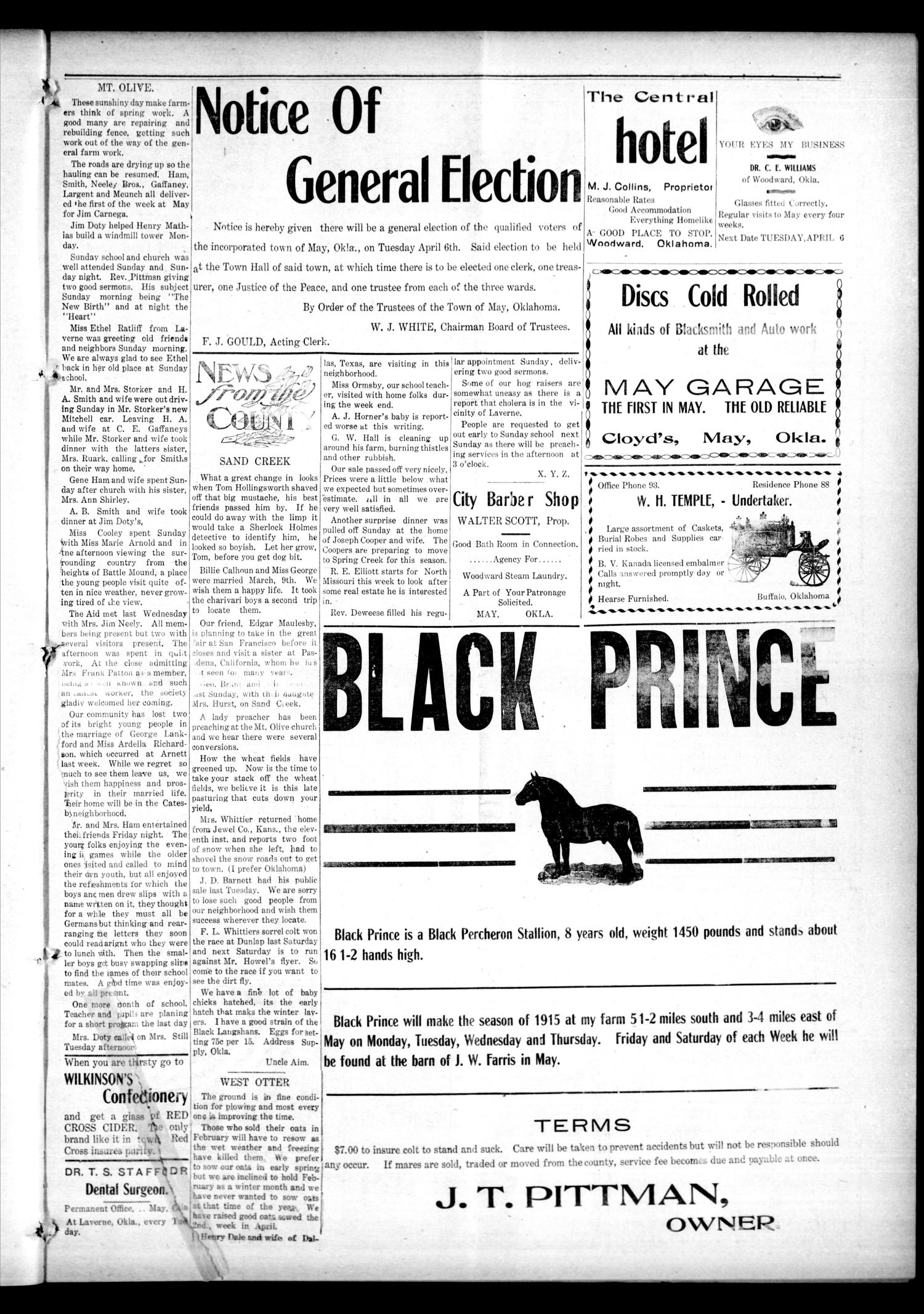 The May Bugle. (May, Okla.), Vol. 10, No. 52, Ed. 1 Thursday, March 18, 1915
                                                
                                                    [Sequence #]: 3 of 4
                                                