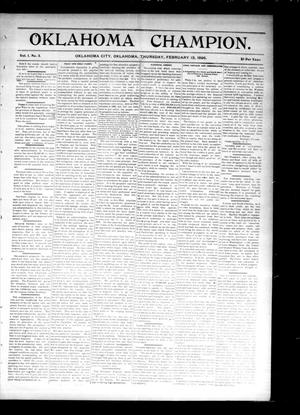 Oklahoma Champion. (Oklahoma City, Okla.), Vol. 1, No. 3, Ed. 1 Thursday, February 13, 1896