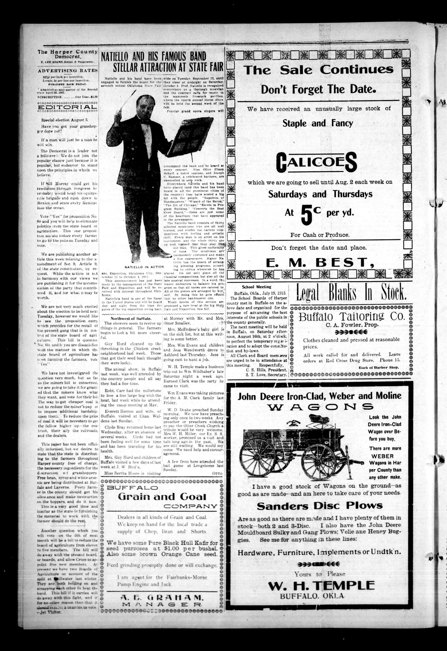 The Harper County Democrat (Buffalo, Okla.), Vol. 7, No. 15, Ed. 1 Friday, August 1, 1913
                                                
                                                    [Sequence #]: 2 of 4
                                                