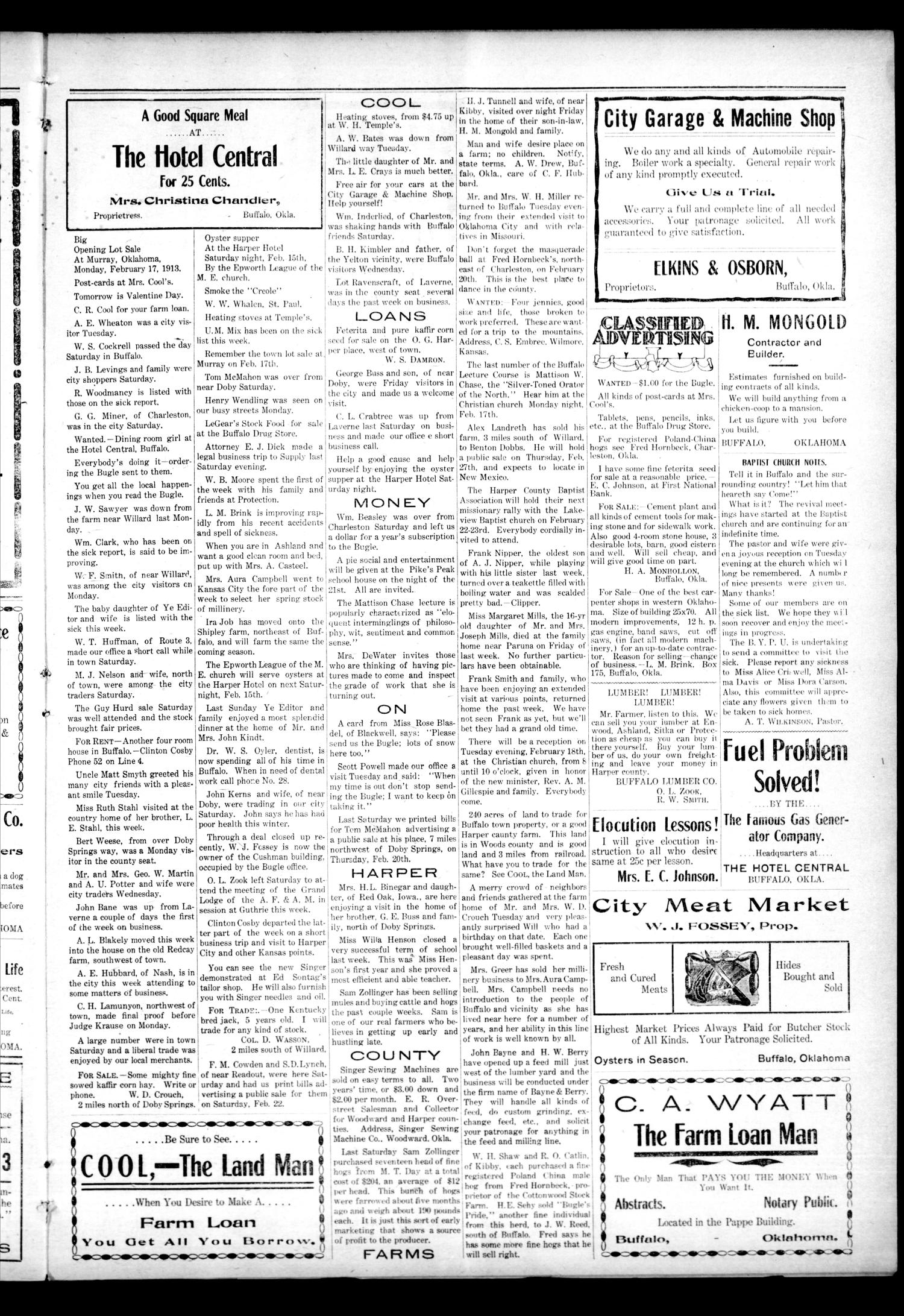 The Buffalo Bugle. (Buffalo, Okla.), Vol. 8, No. 46, Ed. 1 Thursday, February 13, 1913
                                                
                                                    [Sequence #]: 3 of 4
                                                