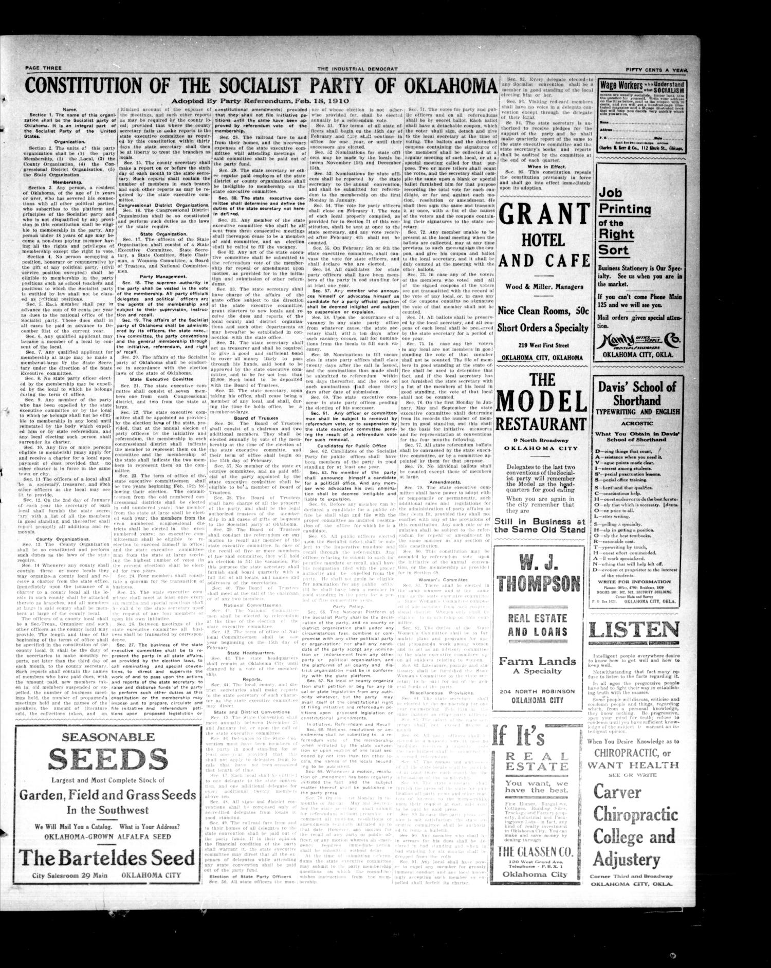 Industrial Democrat (Oklahoma City, Okla.), Vol. 1, No. 16, Ed. 1 Saturday, April 16, 1910
                                                
                                                    [Sequence #]: 3 of 4
                                                