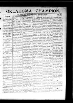 Oklahoma Champion. (Oklahoma City, Okla.), Vol. 2, No. 5, Ed. 1 Friday, February 26, 1897