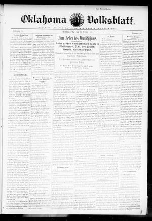 Primary view of object titled 'Oklahoma Volksblatt. (El Reno, Okla.), Vol. 18, No. 30, Ed. 1 Thursday, October 12, 1911'.