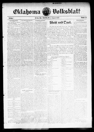 Oklahoma Volksblatt. (El Reno, Okla.), Vol. 17, No. 20, Ed. 1 Thursday, August 4, 1910