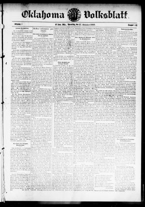 Oklahoma Volksblatt. (El Reno, Okla.), Vol. 17, No. 32, Ed. 1 Thursday, October 27, 1910