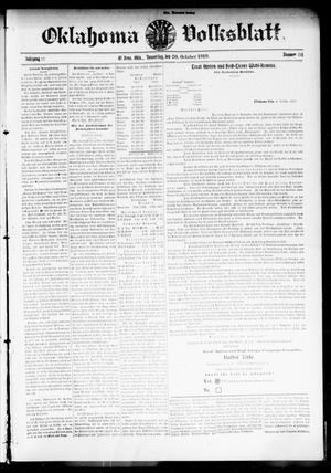 Primary view of object titled 'Oklahoma Volksblatt. (El Reno, Okla.), Vol. 17, No. 31, Ed. 1 Thursday, October 20, 1910'.
