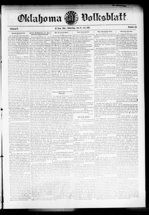 Oklahoma Volksblatt. (El Reno, Okla.), Vol. 16, No. 20, Ed. 1 Thursday, July 29, 1909