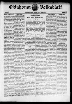 Oklahoma Volksblatt. (Oklahoma City, Okla.), Vol. 14, No. 35, Ed. 1 Thursday, November 14, 1907