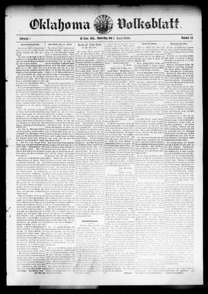 Oklahoma Volksblatt. (El Reno, Okla.), Vol. 17, No. 11, Ed. 1 Thursday, June 2, 1910