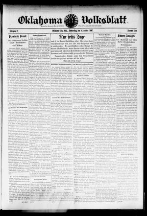 Oklahoma Volksblatt. (Oklahoma City, Okla.), Vol. 14, No. 30, Ed. 1 Thursday, October 10, 1907