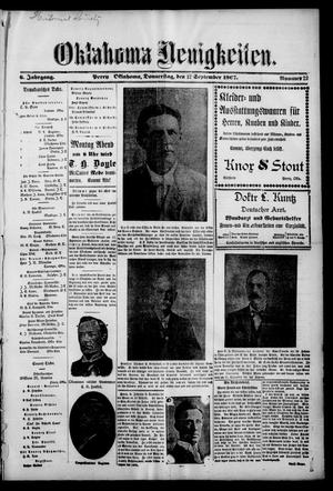 Oklahoma Neuigkeiten. (Perry, Okla.), Vol. 6, No. 22, Ed. 1 Thursday, September 12, 1907