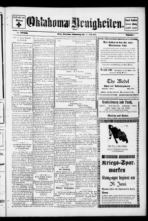 Oklahoma Neuigkeiten. (Perry, Okla.), Vol. 17, No. 8, Ed. 1 Thursday, June 13, 1918