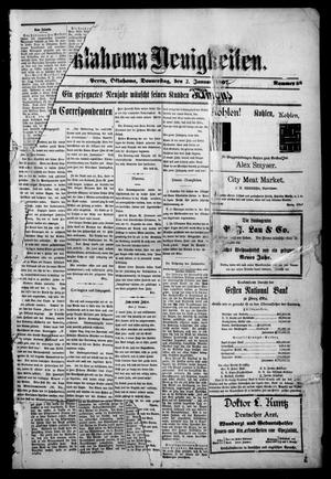 Primary view of object titled 'Oklahoma Neuigkeiten. (Perry, Okla.), Vol. 6, No. 38, Ed. 1 Thursday, January 2, 1908'.