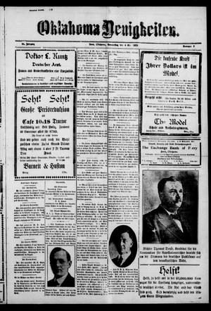 Oklahoma Neuigkeiten. (Perry, Okla.), Vol. 22, No. 2, Ed. 1 Thursday, May 4, 1922