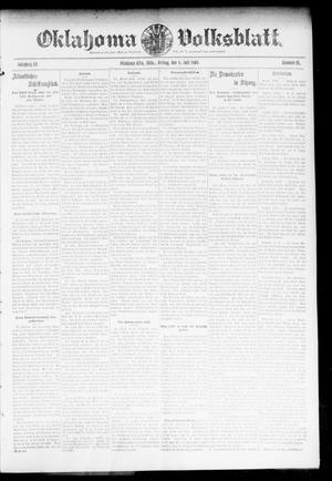 Primary view of object titled 'Oklahoma Volksblatt. (Oklahoma City, Okla.), Vol. 11, No. 16, Ed. 1 Friday, July 8, 1904'.