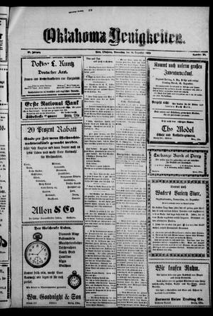Oklahoma Neuigkeiten. (Perry, Okla.), Vol. 22, No. 26, Ed. 1 Thursday, December 14, 1922