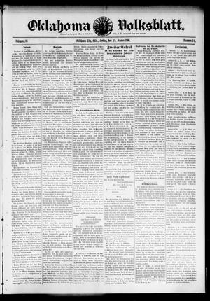 Oklahoma Volksblatt. (Oklahoma City, Okla.), Vol. 13, No. 31, Ed. 1 Friday, October 19, 1906