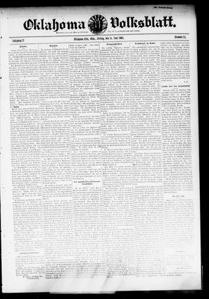 Oklahoma Volksblatt. (Oklahoma City, Okla.), Vol. 12, No. 13, Ed. 1 Friday, June 16, 1905