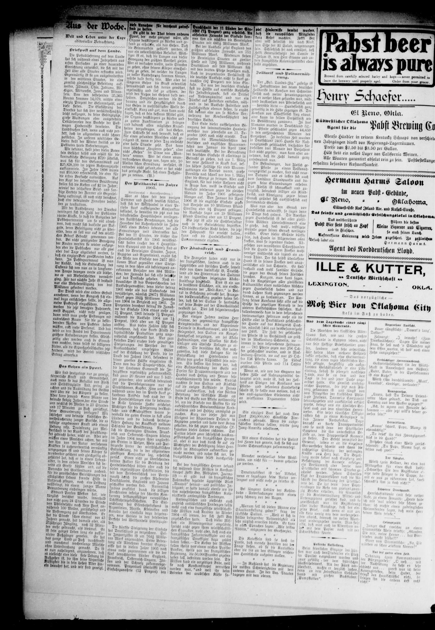 Oklahoma Volksblatt. (Oklahoma City, Okla.), Vol. 13, No. 15, Ed. 1 Friday, June 29, 1906
                                                
                                                    [Sequence #]: 2 of 8
                                                