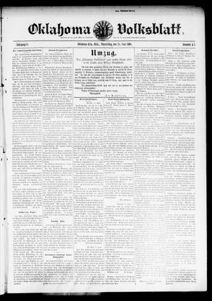 Oklahoma Volksblatt. (Oklahoma City, Okla.), Vol. 15, No. 15, Ed. 1 Thursday, June 25, 1908
