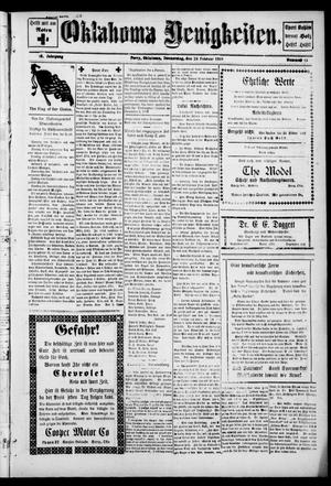 Oklahoma Neuigkeiten. (Perry, Okla.), Vol. 16, No. 45, Ed. 1 Thursday, February 28, 1918