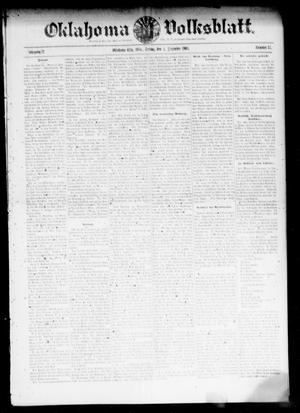 Primary view of object titled 'Oklahoma Volksblatt. (Oklahoma City, Okla.), Vol. 12, No. 37, Ed. 1 Friday, December 1, 1905'.
