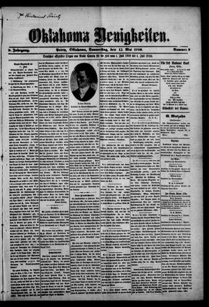 Oklahoma Neuigkeiten. (Perry, Okla.), Vol. 9, No. 3, Ed. 1 Thursday, May 12, 1910