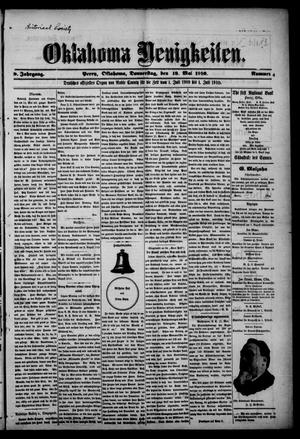 Oklahoma Neuigkeiten. (Perry, Okla.), Vol. 9, No. 4, Ed. 1 Thursday, May 19, 1910