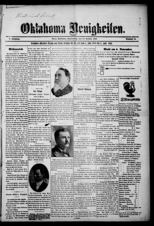 Oklahoma Neuigkeiten. (Perry, Okla.), Vol. 9, No. 25, Ed. 1 Thursday, October 13, 1910
