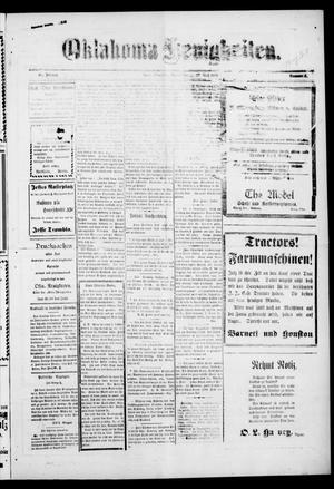Primary view of Oklahoma Neuigkeiten. (Perry, Okla.), Vol. 20, No. 5, Ed. 1 Thursday, May 27, 1920