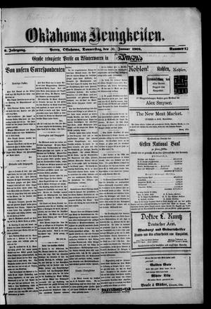 Oklahoma Neuigkeiten. (Perry, Okla.), Vol. 6, No. 42, Ed. 1 Thursday, January 30, 1908