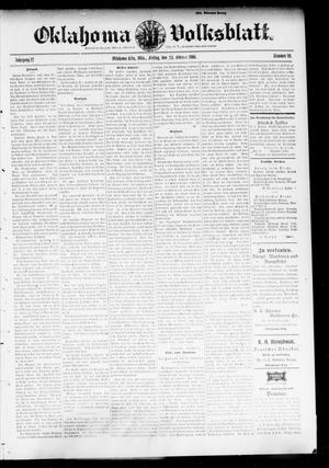 Oklahoma Volksblatt. (Oklahoma City, Okla.), Vol. 12, No. 49, Ed. 1 Friday, February 23, 1906