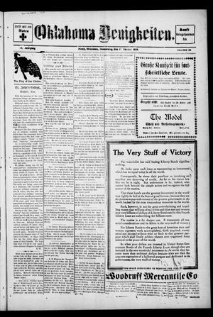 Oklahoma Neuigkeiten. (Perry, Okla.), Vol. 17, No. 26, Ed. 1 Thursday, October 17, 1918