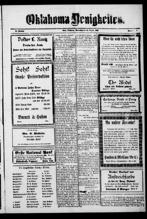 Oklahoma Neuigkeiten. (Perry, Okla.), Vol. 22, No. 18, Ed. 1 Thursday, August 24, 1922