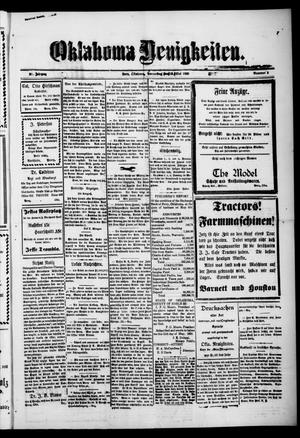 Oklahoma Neuigkeiten. (Perry, Okla.), Vol. 20, No. 3, Ed. 1 Thursday, May 13, 1920