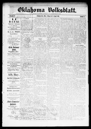 Oklahoma Volksblatt. (Oklahoma City, Okla.), Vol. 10, No. 22, Ed. 1 Friday, August 21, 1903
