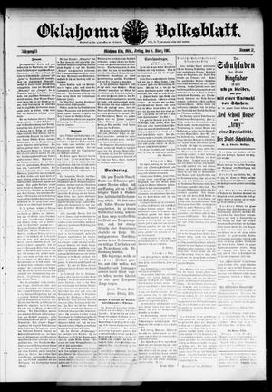 Oklahoma Volksblatt. (Oklahoma City, Okla.), Vol. 13, No. 51, Ed. 1 Friday, March 8, 1907