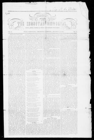 The Sequoyah Memorial. (Tahlequah, Cherokee Nation), Vol. 1, No. 1, Ed. 1 Thursday, August 2, 1855