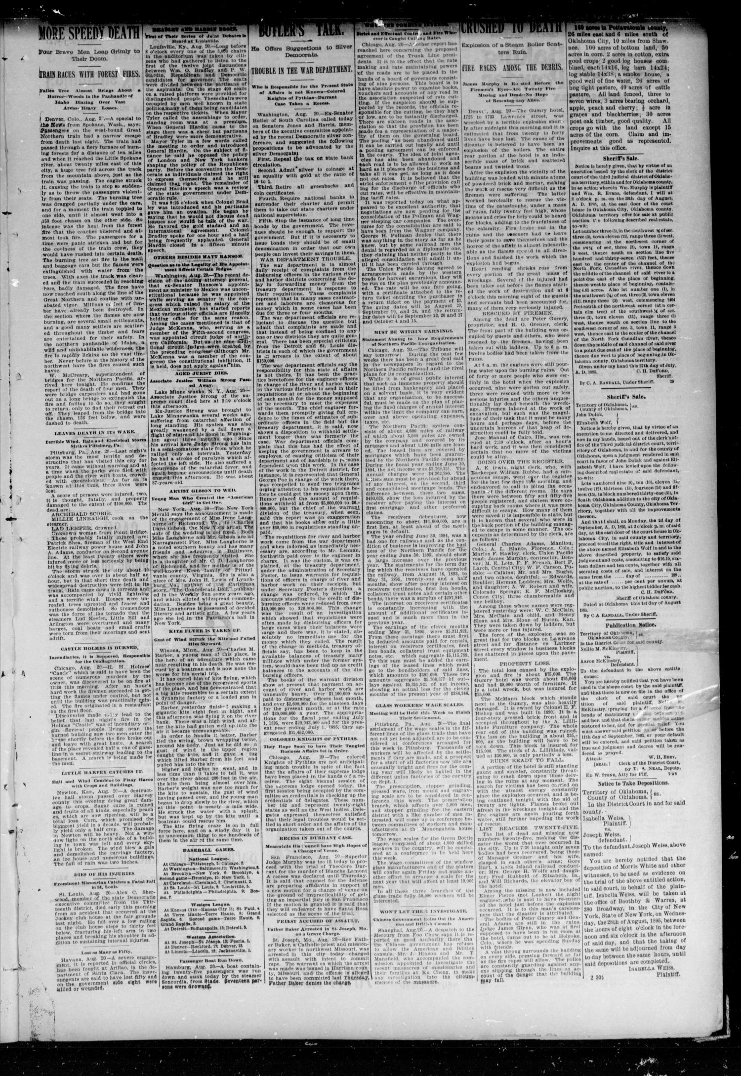 The Daily Times-Journal. (Oklahoma City, Okla. Terr.), Vol. 7, No. 51, Ed. 1 Tuesday, August 20, 1895
                                                
                                                    [Sequence #]: 3 of 4
                                                