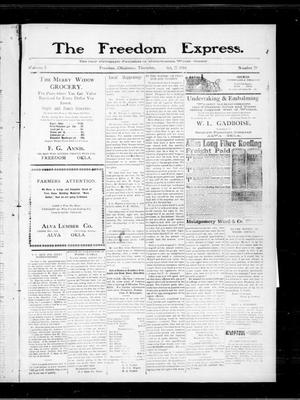 The Freedom Express. (Freedom, Okla.), Vol. 5, No. 29, Ed. 1 Thursday, October 27, 1910