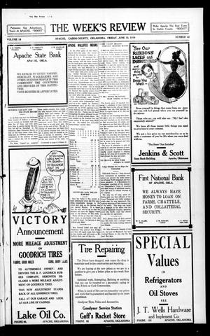 The Week's Review (Apache, Okla.), Vol. 18, No. 42, Ed. 1 Friday, June 13, 1919