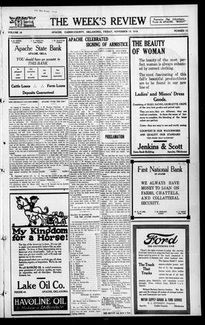 The Week's Review (Apache, Okla.), Vol. 18, No. 12, Ed. 1 Friday, November 15, 1918